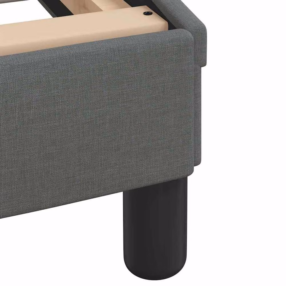 Berkfield Home Dover Upholstered Double Bed Frame in Dark Grey, W: 135 cm, L: 190 cm – 3