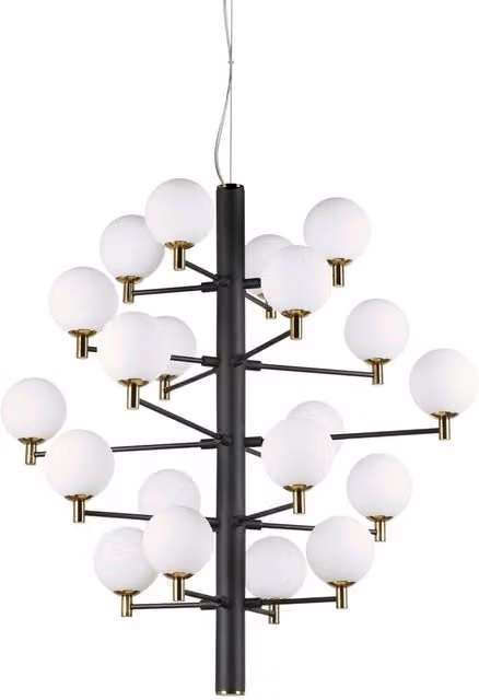 Ideal Lux Copernico 20 Light Multi Arm Ceiling Pendant Light in Black