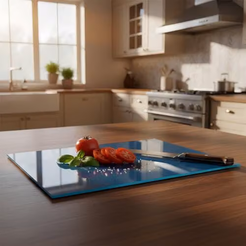 Harbour Housewares Blue Glass Rectangular Chopping Board, W: 50 cm x D: 40 cm – 4