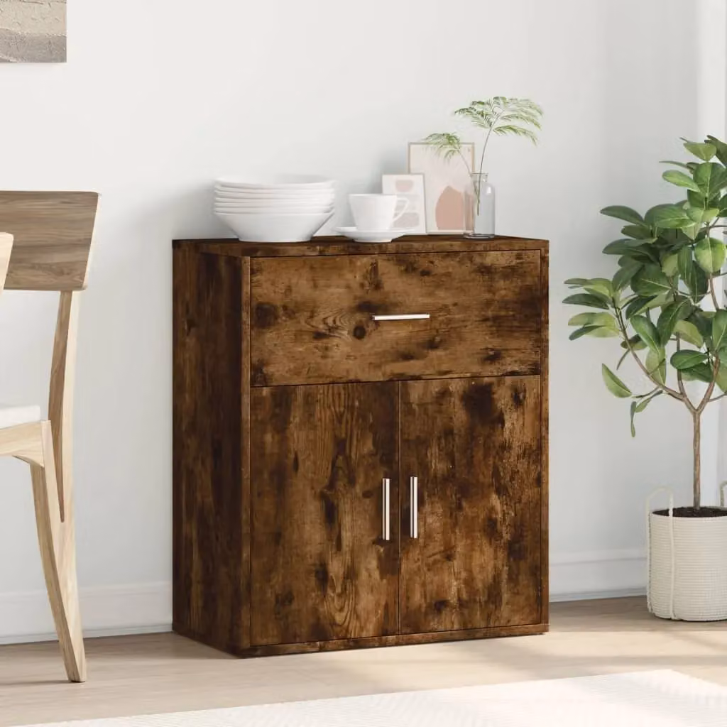 Berkfield Home Smoked Oak Sideboard in Brown, W/D/H: 60 x 31 x 70 cm – 2