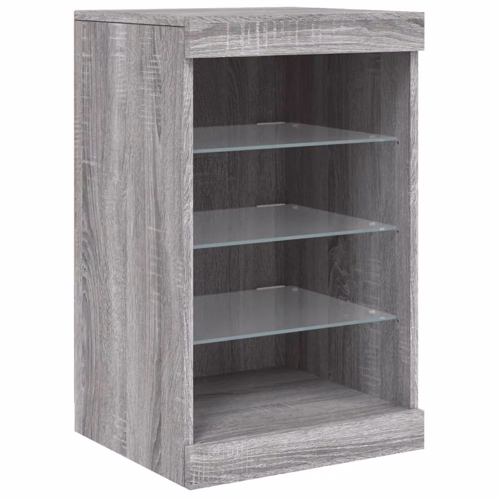 Berkfield Home Modern Sideboard with Integrated LED Lights in Grey Sonoma, W/D/H: 41 x 37 x 67 cm – 3