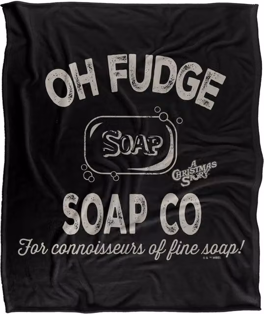 Warner Bros. A Christmas Story Oh Fudge Extra Large Fluffy Polyester Blanket in Multicolour and Black
