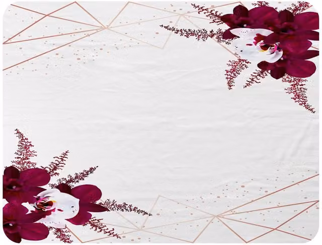 Benjamin Tate Design Geometric and Floral Fleece Blanket in Red and Beige, W/D/H: 120 x 150 cm – 2