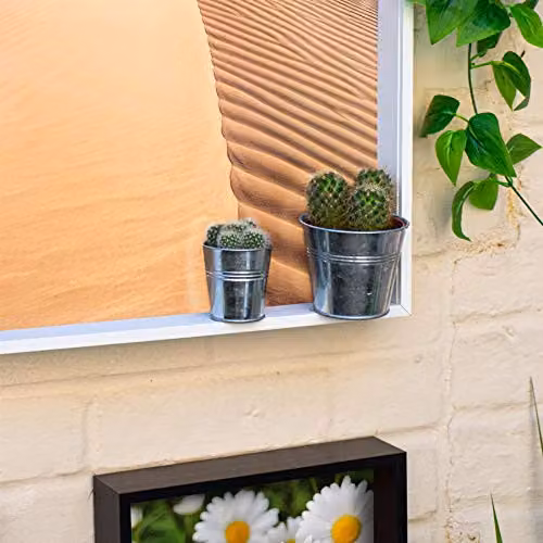 Nicola Spring 3D Shadow Box Photo Frames, Pack of 2, White, W/D/H: 15 x 15 x 1.65 cm – 2