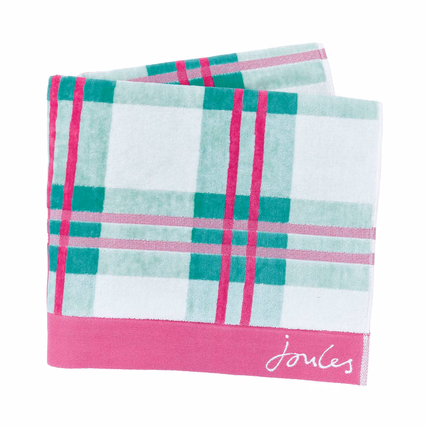 Joules Annie Checked Cotton Terry Velour Bath Towel in Multicolour – 2