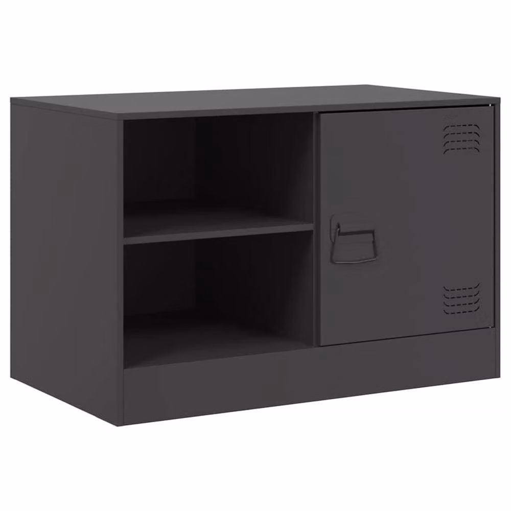 Berkfield Home Industrial Metal TV Cabinets, 2 Piece Set in Black, W/D/H: 67 x 39 x 44 cm – 3