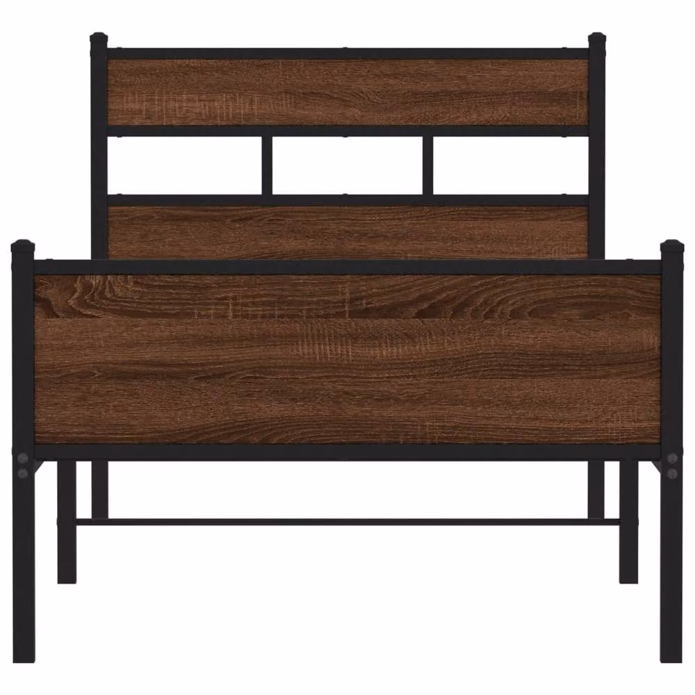 Berkfield Home Classic Bed Frame in Brown Oak, W/D/H: 90 x 200 cm – 4