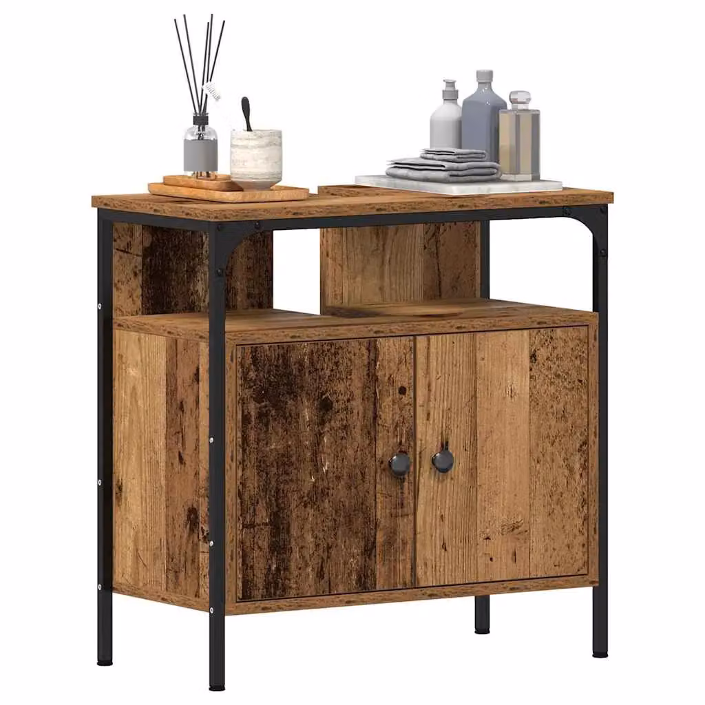 Berkfield Home Freestanding Bathroom Sink Cabinet in Old Wood Brown, W/D/H: 60 x 30 x 60 cm – 3