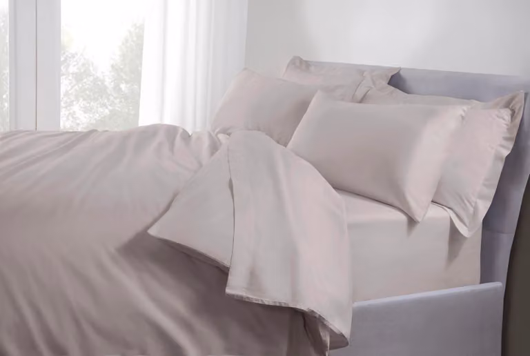 The Linen Consultancy TLC 5 Star Hotel Concept 500TC Cotton Sateen Standard Pillowcase, 4 Pack, Silver