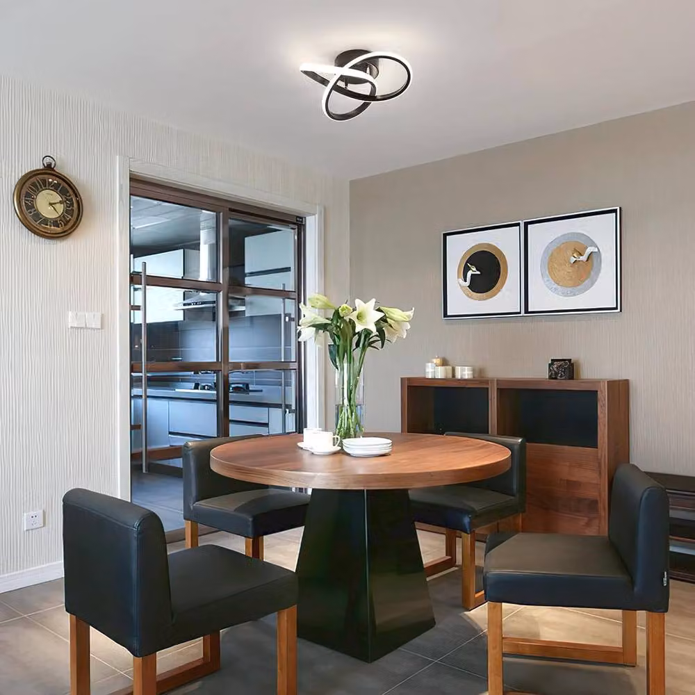 COMELY Modern LED Ring Ceiling Light, 30W, 4500K, Black – 3