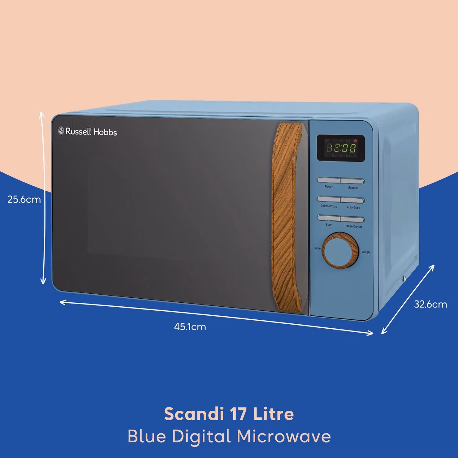 Russell Hobbs RHMD714 Scandi 17 Litre Digital Solo Microwave in Blue – 2