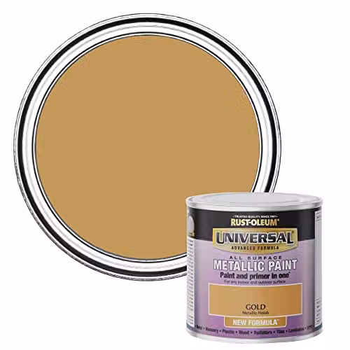 Rust-Oleum Universal Metallic Gold Quick Drying Paint, 250ml – 1