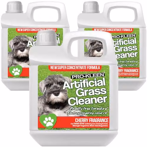 Pro-Kleen 4-in-1 Artificial Grass Cleaner and Pet Friendly Disinfectant with Deodoriser, Cherry Fragrance, 3 x 1 l