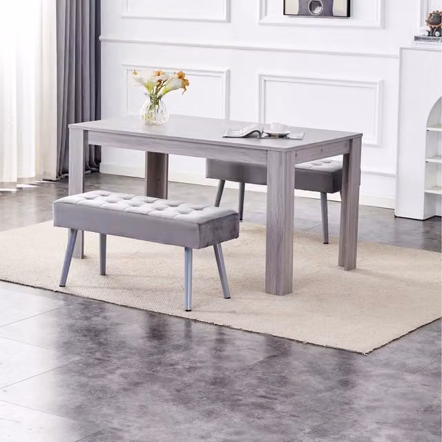 Kosy Koala Arrow Grey Rectangular Dining Table and Bench Set