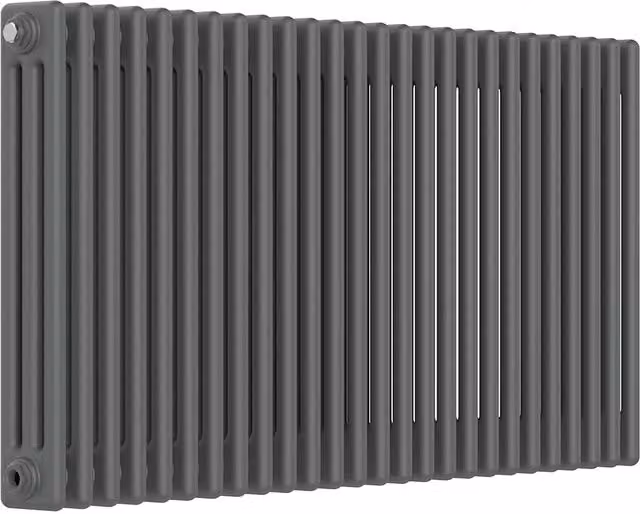 Lux Heat Horizontal 3 Column Steel Radiator in Anthracite Grey, W/H: 119 x 60 cm