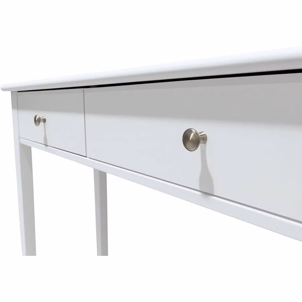 Kelvenix Modern 2 Drawer Console Table in White – 2