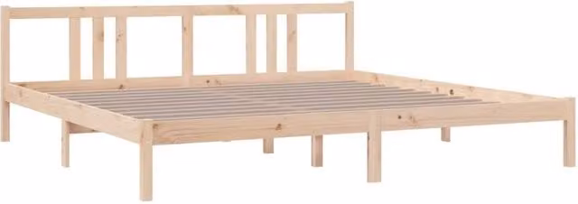 Berkfield Home Beautiful Solid Wood Pine Bed Frame in Natural, W/D/H: 200 x 69.5 x 205.5 cm