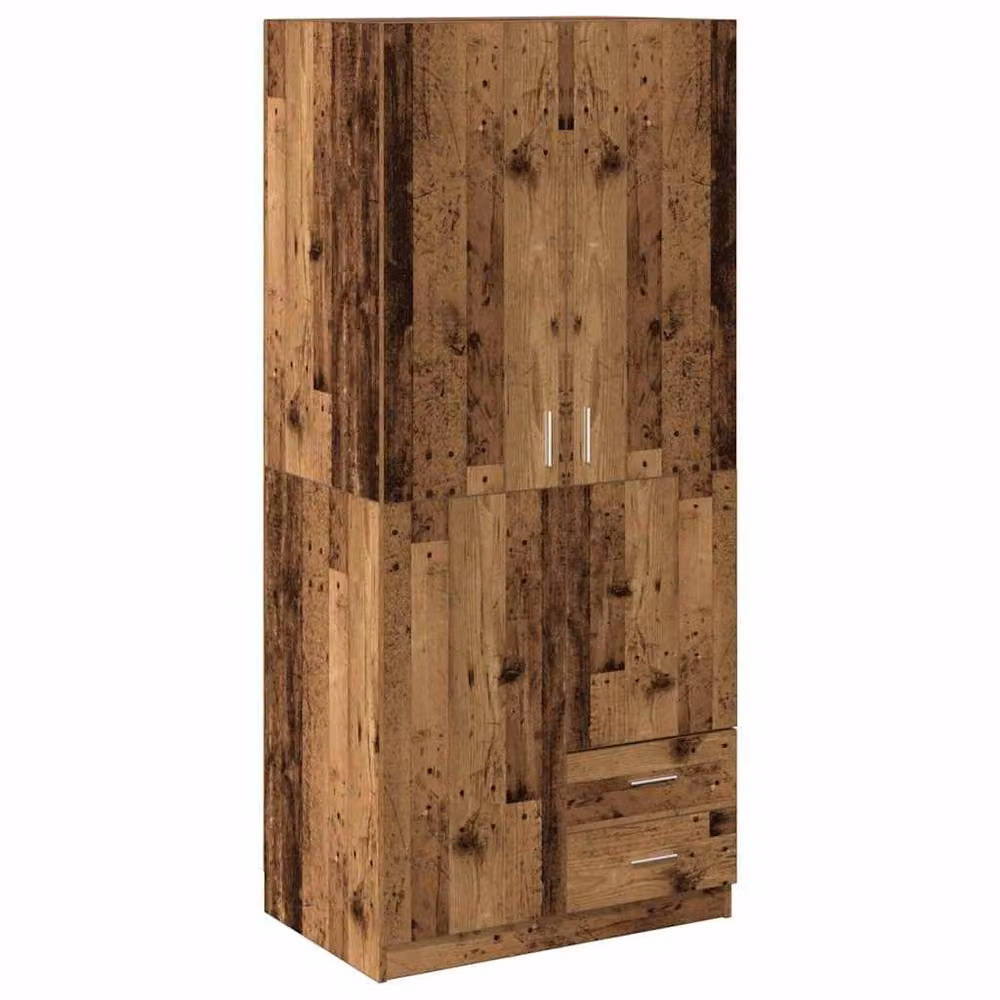Berkfield Home Rustic Old Wood Wardrobe in Brown, W/D/H: 80 x 52 x 180 cm – 3