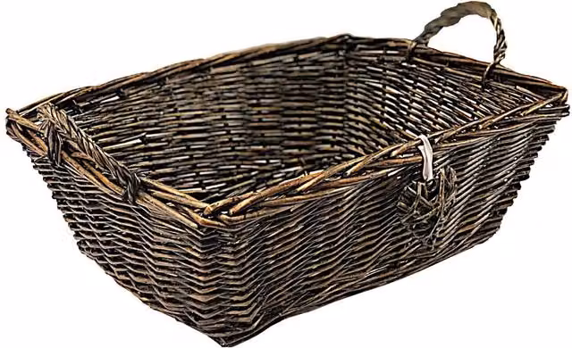 Topfurnishing Shabby Chic Wicker Kitchen Fruit Storage Basket in Yellow and Brown, Width: 24 cm