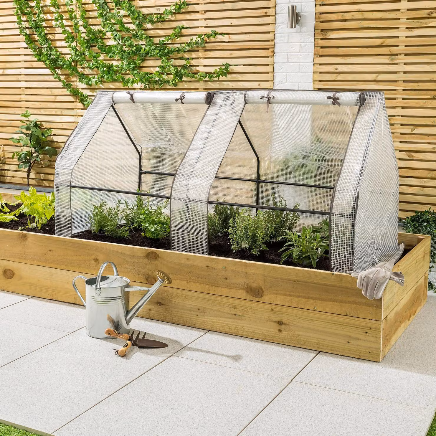Christow Large 2-Section Garden Polytunnel Greenhouse with Steel Frame and Transparent Plastic Cover – 2