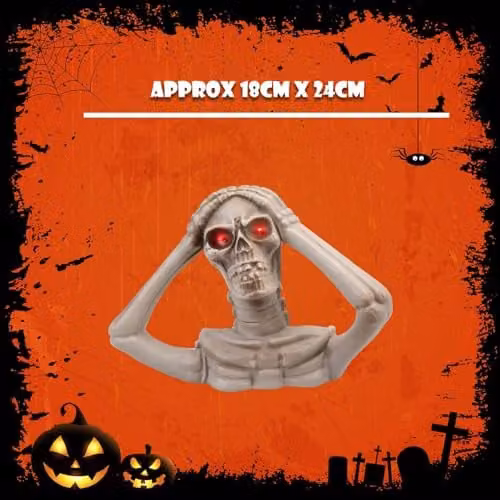 VFM e-Store Halloween Skeleton Bust with LED Eyes in White – 2