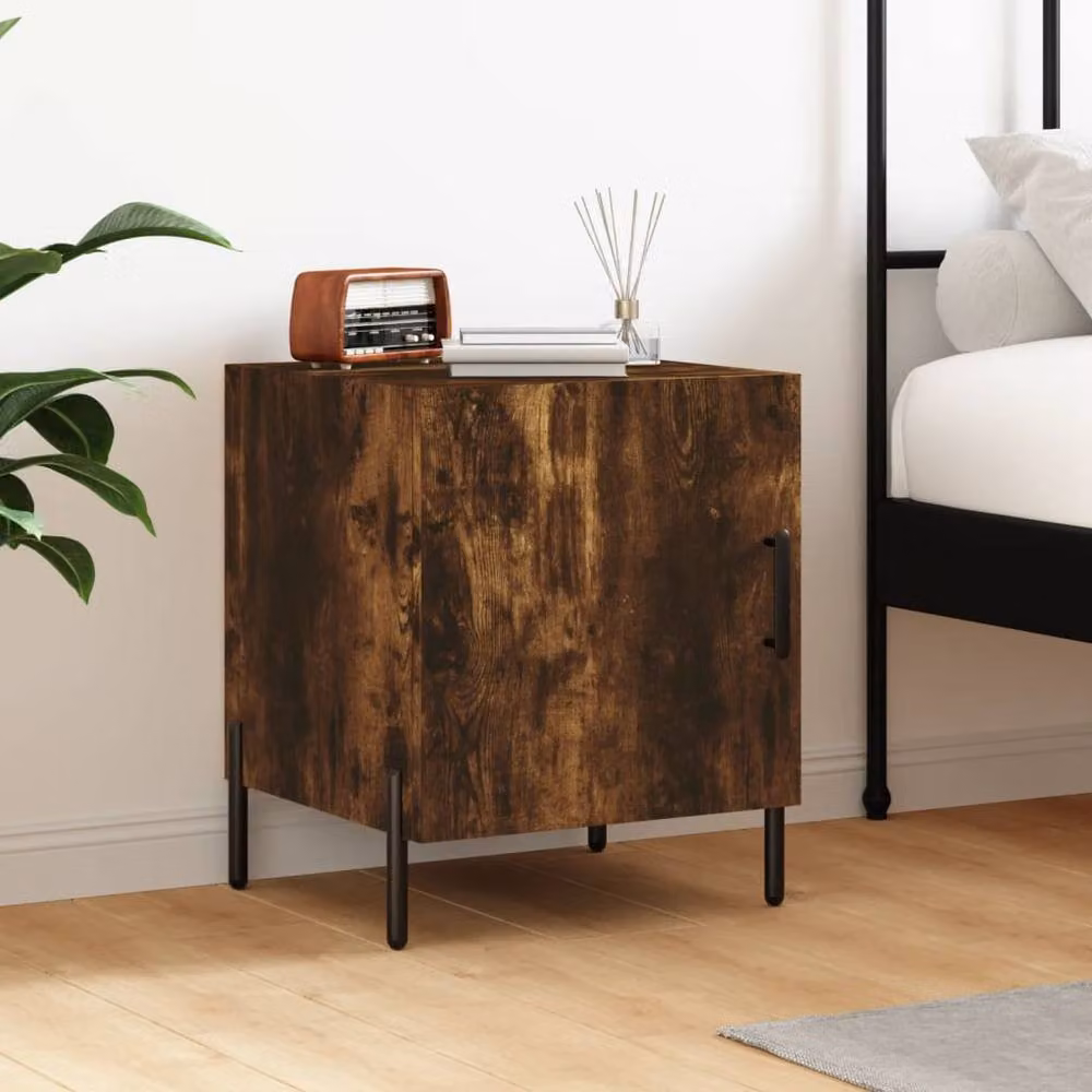 Berkfield Home Bedside Cabinet in Smoked Oak Brown, W/D/H: 40 x 40 x 50 cm – 2