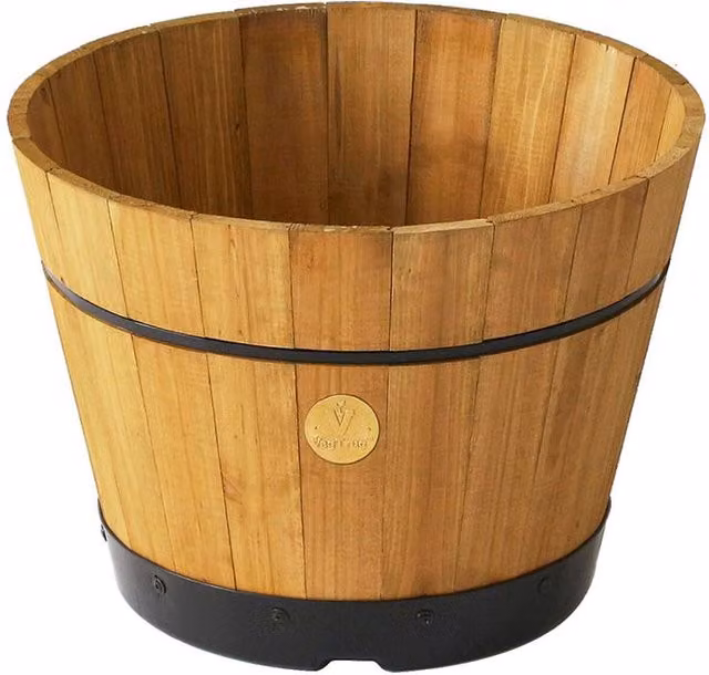 VegTrug Build a Barrel Natural Medium Planter in Brown