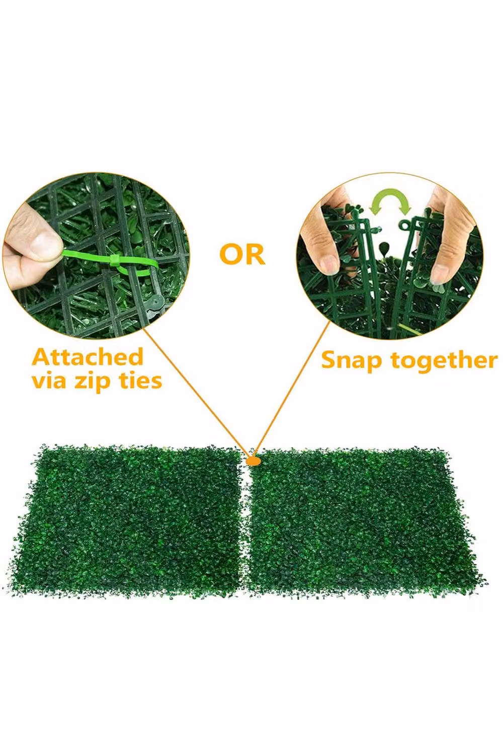 ExtraStar 6-Piece Green Decorative Artificial Grass Wall Panels – 3