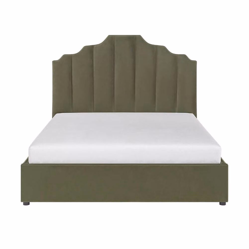 Flair Margot Ottoman Bed in Green Velvet, Double, W/D/H: 140 x 200 x 132 cm – 4