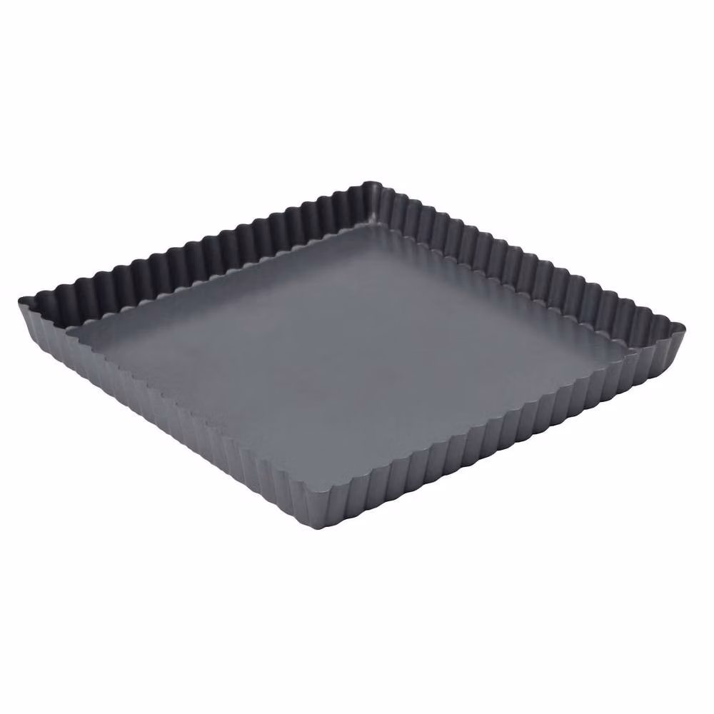 Dexam Non-Stick Square Quiche and Tart Tin, Dark Grey, Diameter: 23 cm – 2