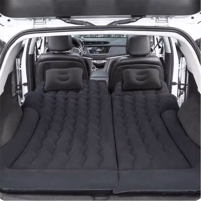 Nordara Black Inflatable SUV Car Air Bed with Pump and 2 Pillows