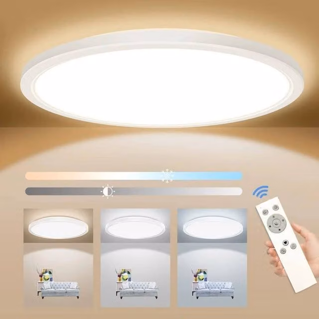 Kelvenix Round LED Ceiling Downlight in White with Remote Control and Dimming Function