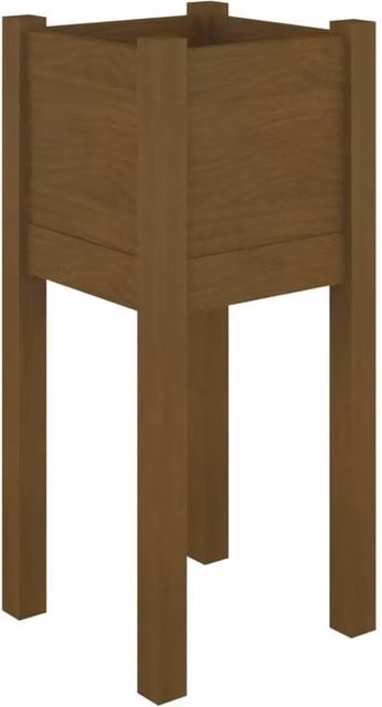Berkfield Wooden Raised Garden Planter in Brown, W/D/H: 31 x 31 x 70 cm – 1