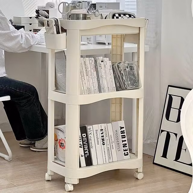 Livingandhome White Toy Storage Cart for Children's Rooms, Height: 132 cm