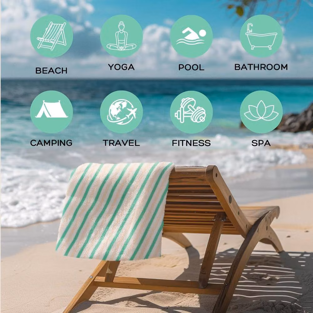 LARANGE Peach Microfibre Waffle Pique Double-Sided Quick Drying Beach Towel, W: 160 cm, H: 80 cm – 2