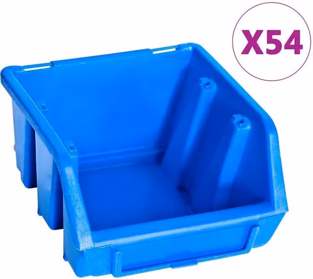 Berkfield Home 96 Piece Blue Wall Mounted Storage Bin Kit – 1