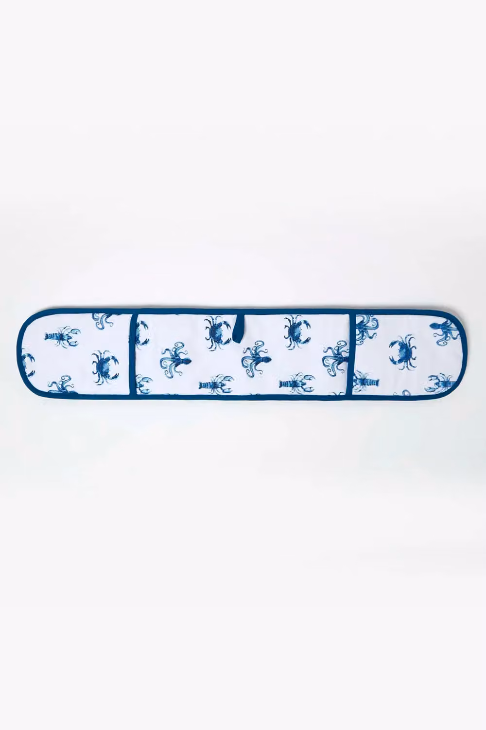 Homescapes Blue Sea Life Pattern 100% Cotton Double Oven Gloves – 2