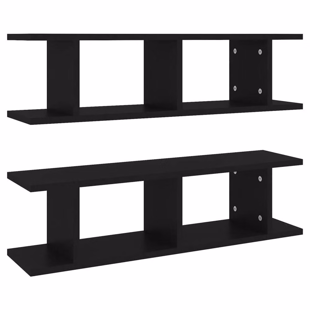 Berkfield Home Sturdy Wall Mounted Shelves, 2 Pack, Black, W/D/H: 75 x 18 x 20 cm – 3