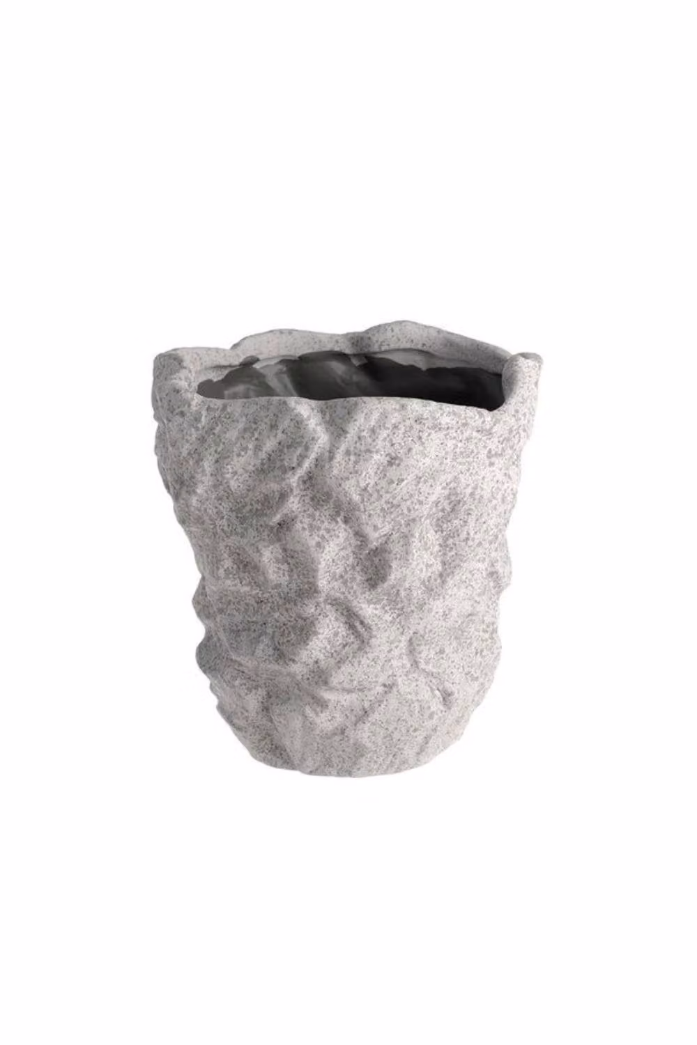 KDMD Grey Ceramic Rustic Rough Textured Tabletop Pot, Diameter: 17.5 cm – 2