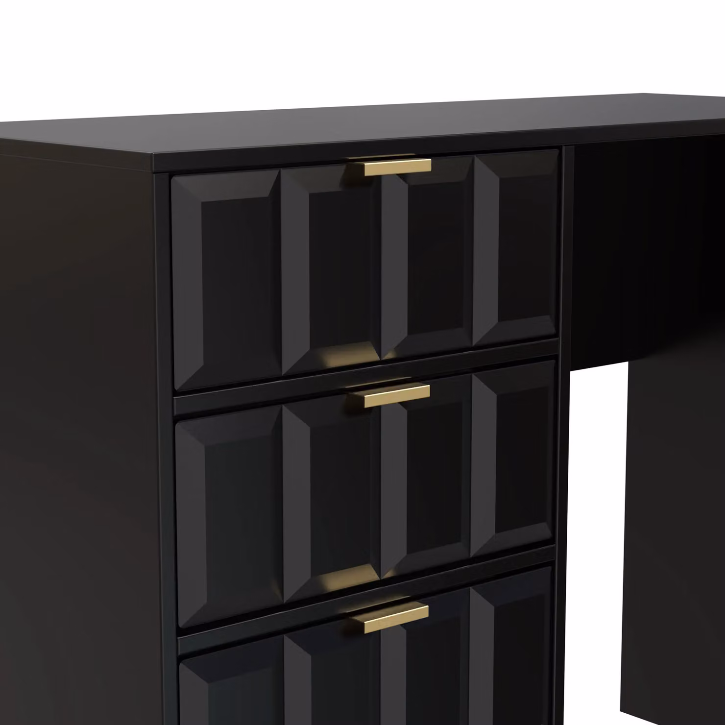 2 U Metro 4 Drawer Vanity in True Black, Ready Assembled – 3