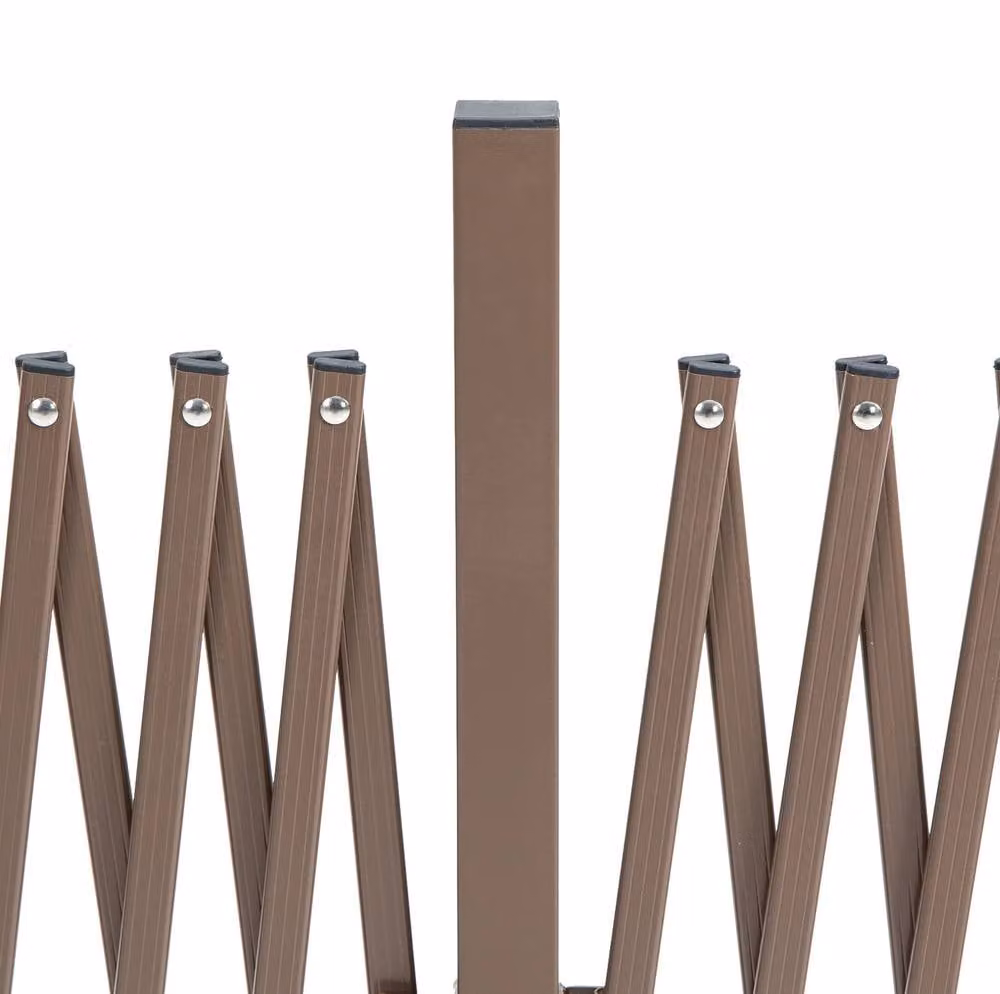 STILVORA Extendable Rectangular Metal Fence Trellis in Dark Brown – 5