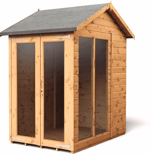 Empire Sheds Empire 6x4 Apex Summerhouse with Double Door and Window in Brown