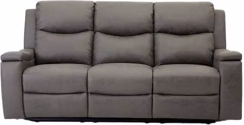 TGC James Grey Faux Leather 3 Seater Recliner Sofa