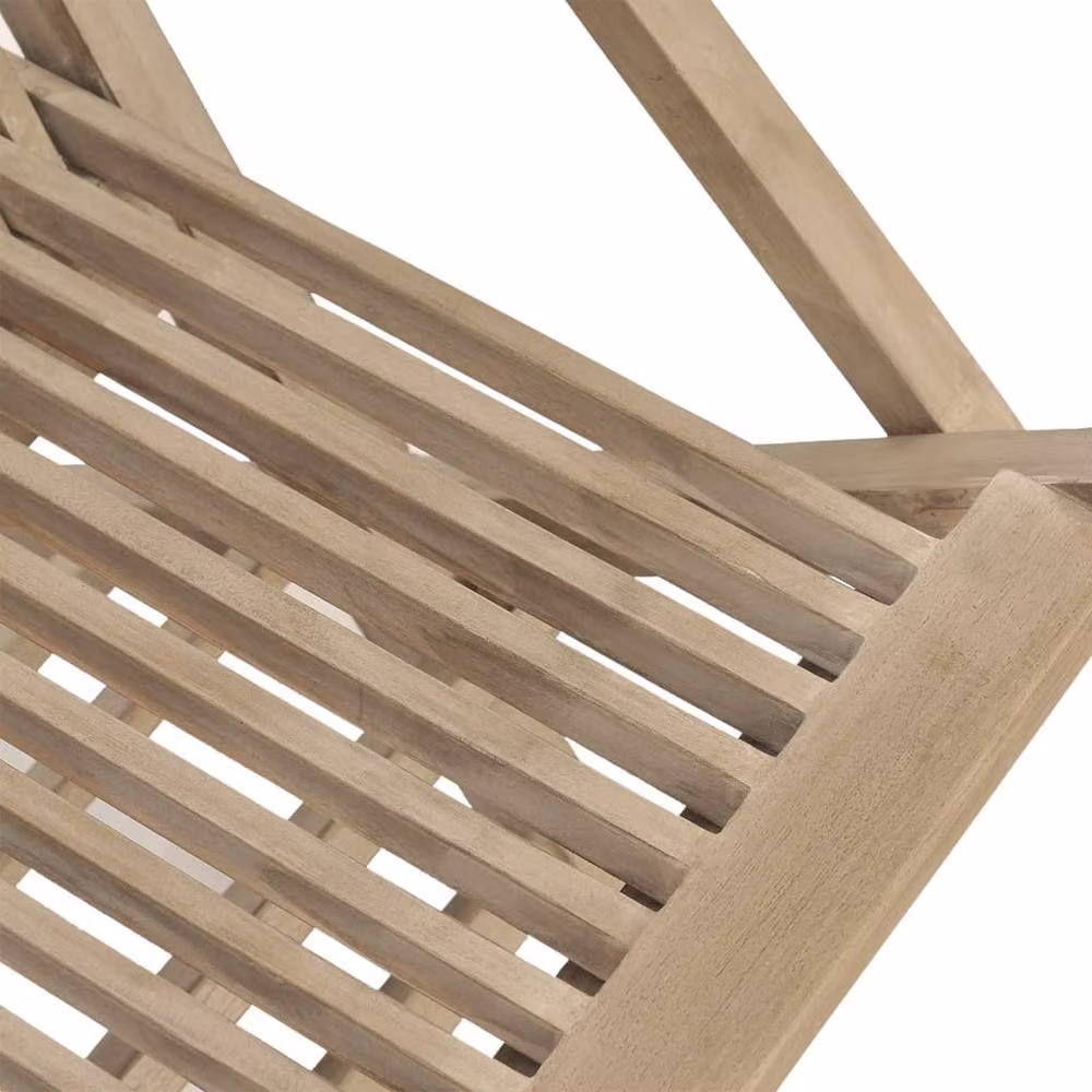 Berkfield Home Set of 6 Folding Garden Chairs in Grey Solid Teak Wood, W/D/H: 56 x 61 x 89 cm – 3