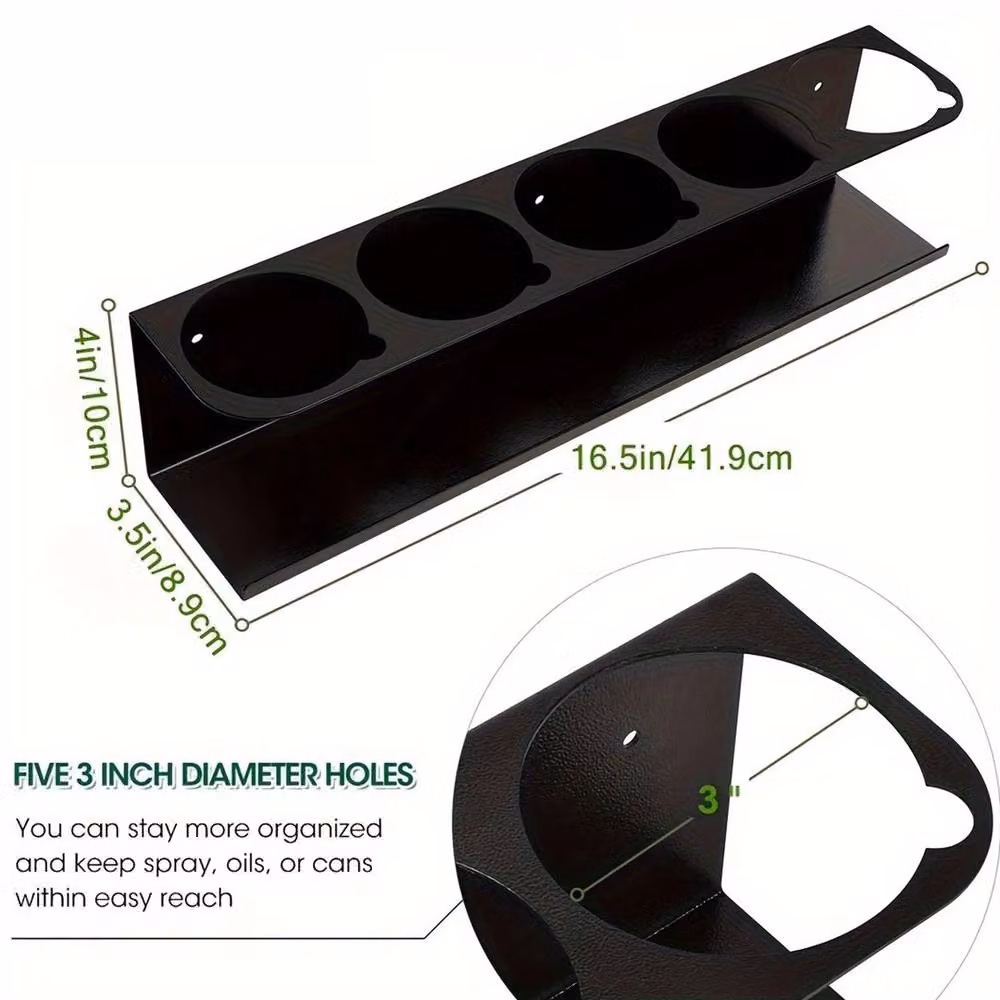 SPETLEK 2-Piece Wall Mounted Aerosol Spray Can Holder Organizer in Black – 4