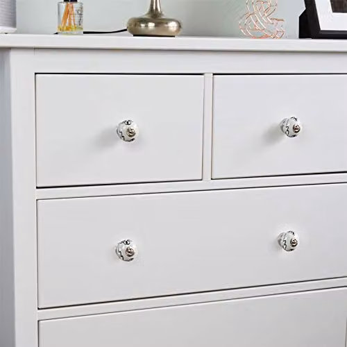 Nicola Spring Ceramic Cupboard Drawer Knob in Black and White Floral Design – 2