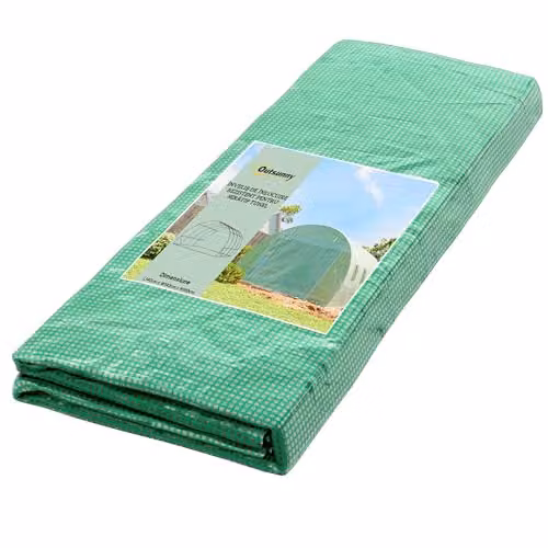 Outsunny Green Plastic Polytunnel Greenhouse Replacement Cover W/D/H: 400 x 300 x 200 cm