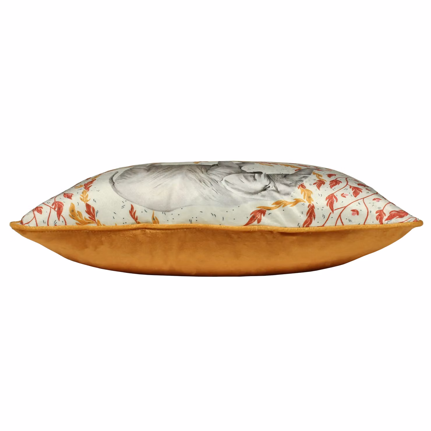 Paoletti Samui Elephant Gold Velvet Printed Square Cushion, W/D/H: 45 x 45 x 45 cm – 3