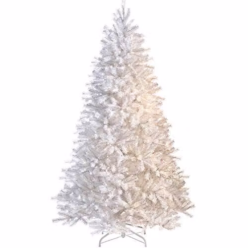 Shatchi Alaskan Pine Pre-Lit Artificial Christmas Tree with Warm White LEDs, White, Height: 150 cm – 1