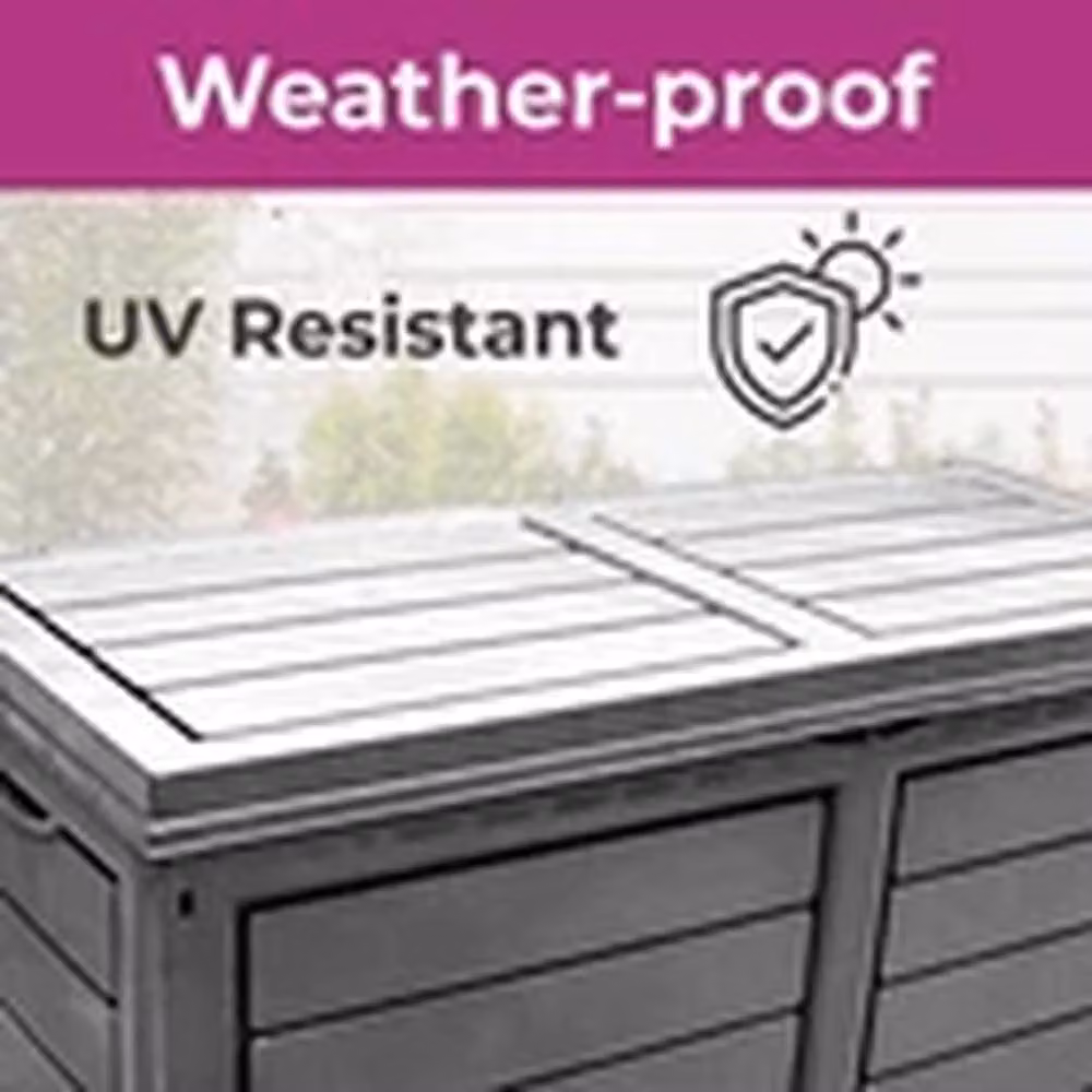 Hinsinc 320L Plastic Outdoor Storage Box in Dark Garden Grey, W/D/H: 119 x 53 x 52 cm – 3